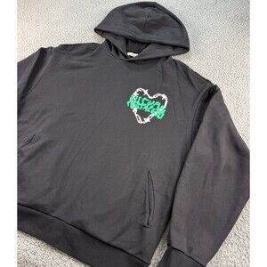 Pangaia X Dua Lipa Hoodie Unisex Size Large Black 2022 Tour Pullover Sweatshirt